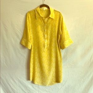 Jenny Han silk dress, beautiful yellow print